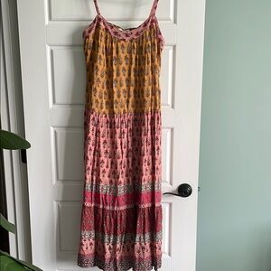 Knox Rose Orange Coral Desert Red Bohemian Sundress with Pockets